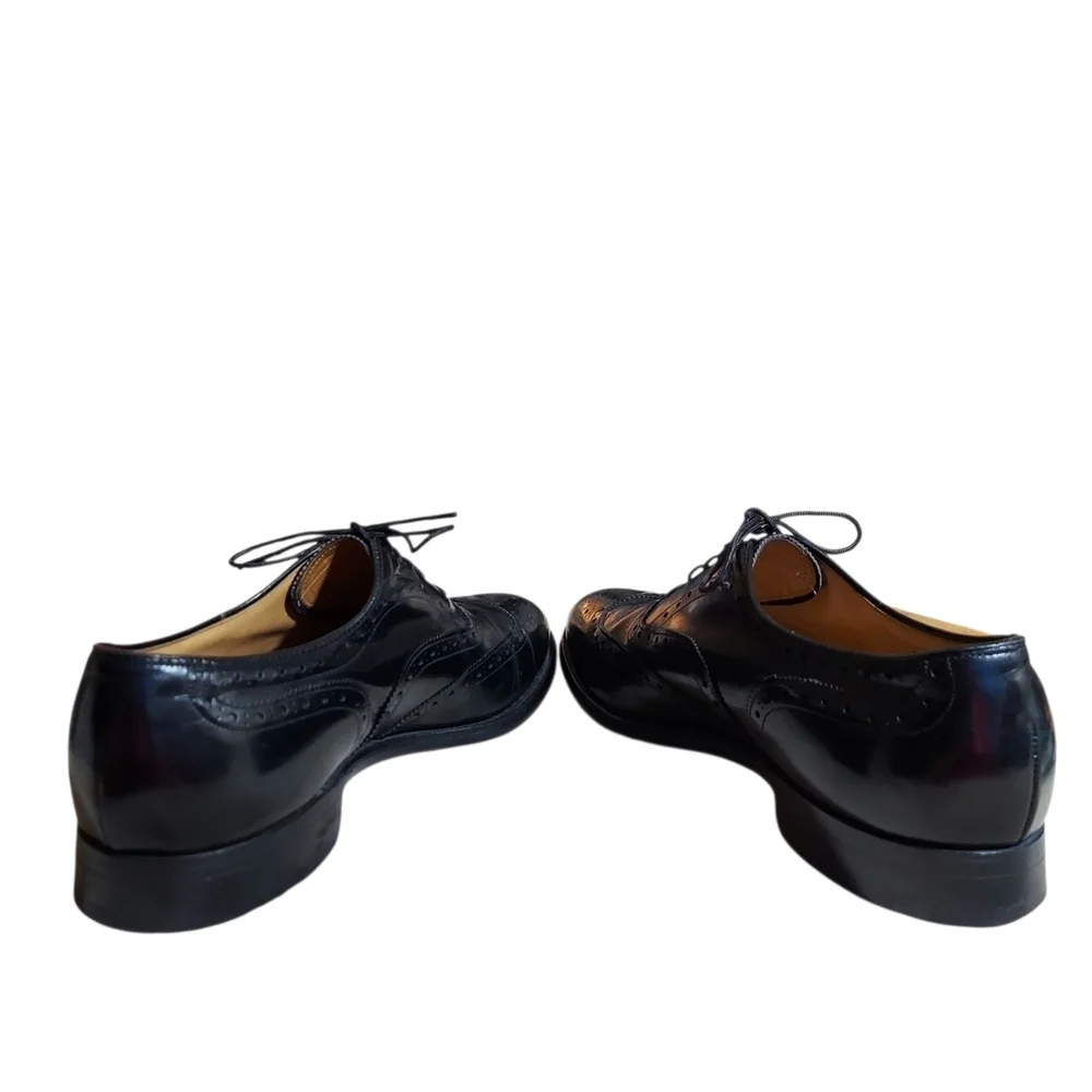 Johnston & Murphy Black Leather Aristocraft Vintage wingtip oxford dress shoes
